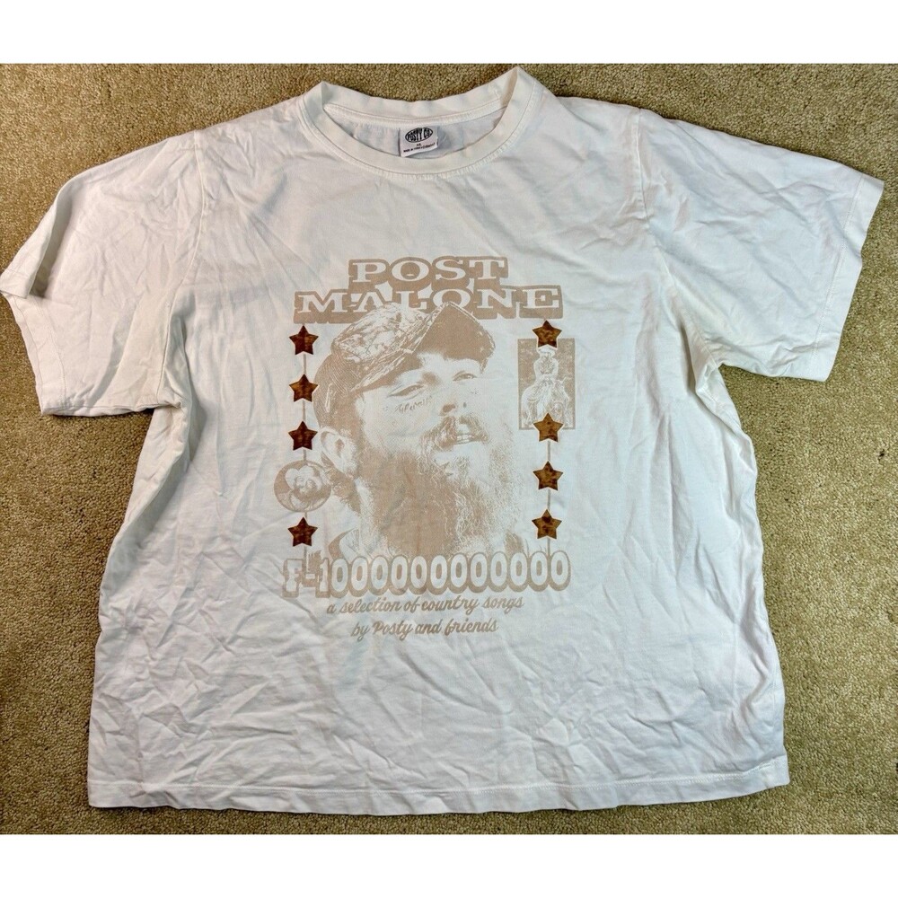 2024 Post Malone F-1 Trillion Tour Concert T Shirt Adult XLarge White